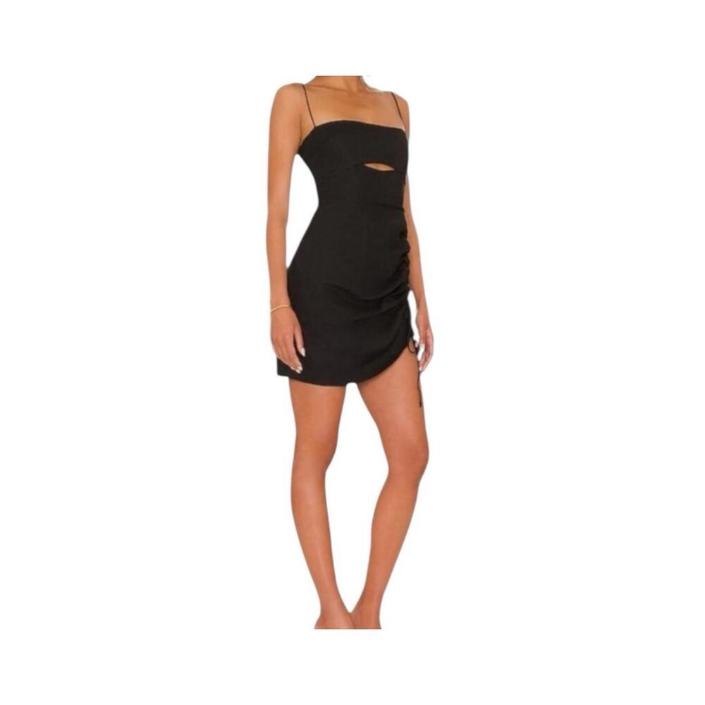 Rumer NWOT Bronte Mini Dress In Black Size XS Linen/cotton